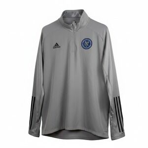 Adidas New York City FC Quarter Zip Pullover Training Top Grey 2XL